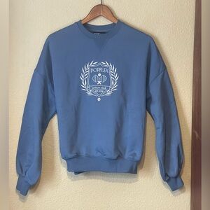 POPFLEX Active NWT—Club Cloud Crewneck Sweater, Blue Horizon, Sweatshirt—XXS/XS